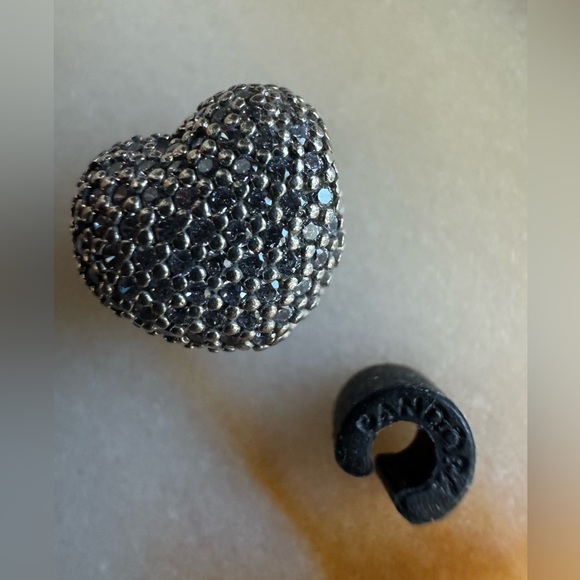 Pandora 925 Sterling Silver Open My Heart Clip w/ Clear CZ Stone - Picture 7 of 9